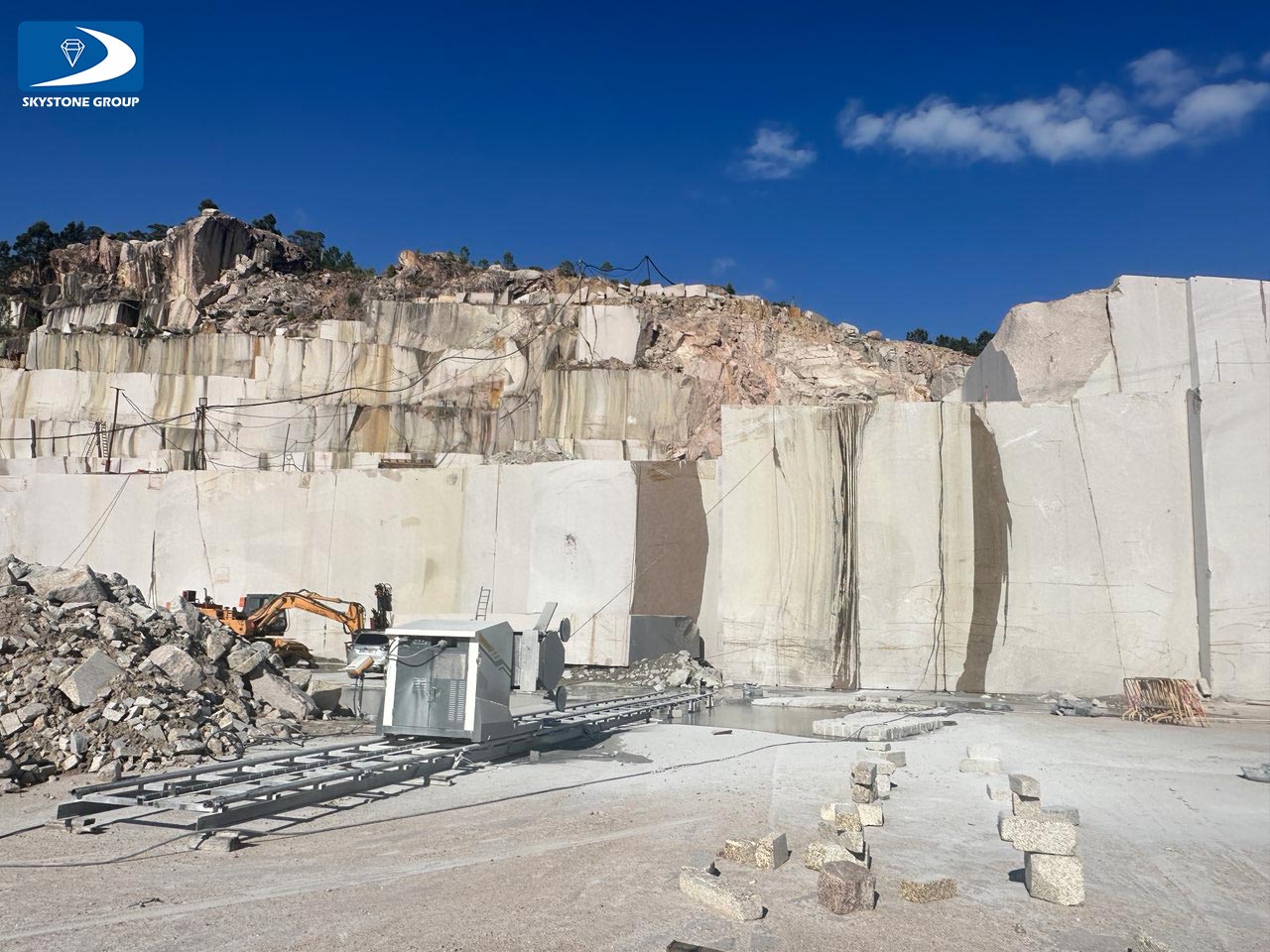 Skystone quarry wire saw machine running in European market