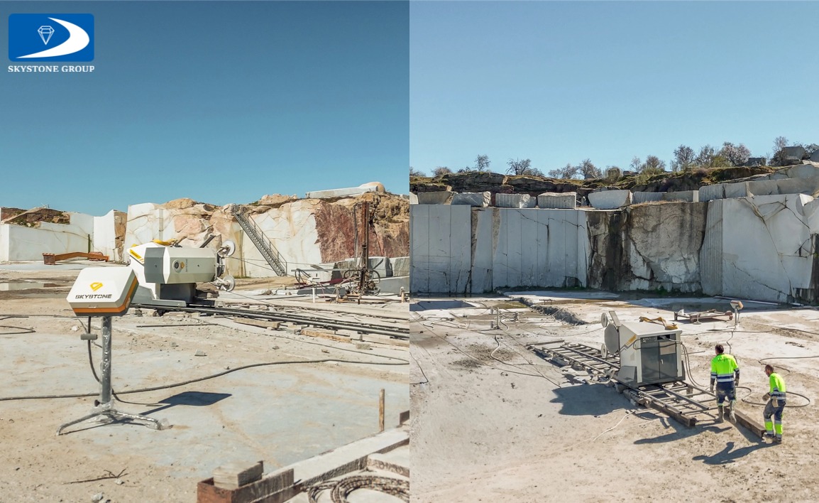 Skystone TSY-55Y Wire Saw Machine Successfully Commissioned in Spain Quarry